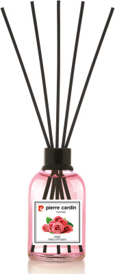 Освежитель-Аромадиффузор 110мл, Pierre Cardin с эфирными маслами с палочками, "Роза"