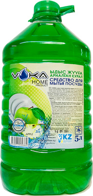 Средство для мытья посуды 5л, "Voka" Яблоко, ПЭТ (Бутылка)