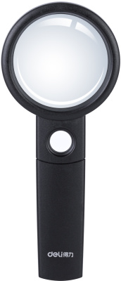 Лупа диаметр 55 мм, 3-кратная, дополнительная линза 6-ти кратное увеличение Deli