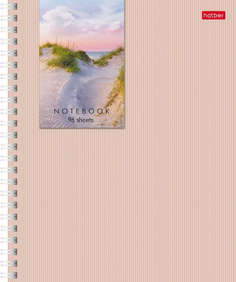 Тетрадь "Hatber", 96л, А5, клетка, многоцв. срез, ламин., на гребне, Прикосновение к природе