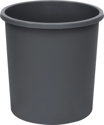 Корзина для бумаг 18л, круглая, цельная, серая Стамм