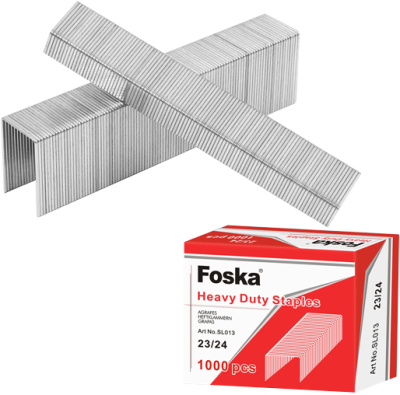 KALAM.KZ - Скобы для степлера №23/24, 1-240л, 1000шт, оцинкованные Foska