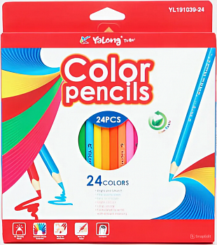 KALAM.KZ - Карандаши цветные 24шт, набор, Color pencils