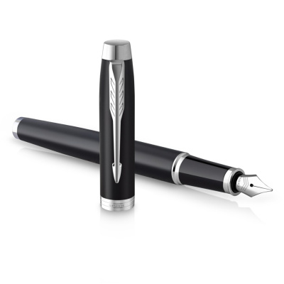 KALAM.KZ - Ручка перьевая Parker IM Essential Muted Black CT, синяя, 0.8мм.