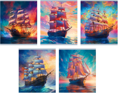 Тетрадь 48л, А5, клетка, скрепка, морские странники, Эксмо