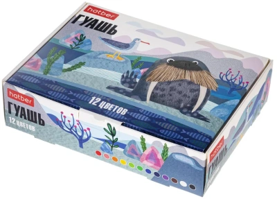 KALAM.KZ - Гуашь 12 цветов, 20мл, серия "Colora", картонная упаковка, Hatber