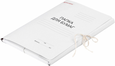 KALAM.KZ - Папка на завязках  А4, 320 гр, картонная, мелованная белая, Brauberg