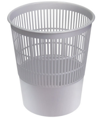 Корзина для бумаг 14л, круглая, сетчатая, серая Стамм
