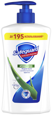 Мыло жидкое 390мл Аромат алоэ, с дозатором "Safeguard"