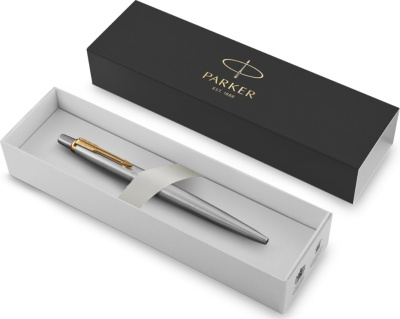 KALAM.KZ - Ручка гелевая Parker Jotter Stainless Steel GT, 1 мм М, черная 2020647