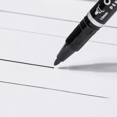 KALAM.KZ - Маркер перманентный,CD/DVD 0,5-1,0 мм, двухсторонний, черный "Think" Deli 