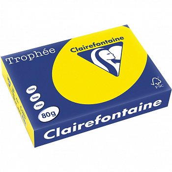 Бумага цветная "Trophee" А4, 80гр., 500л., fluo yellow (желтый неон)