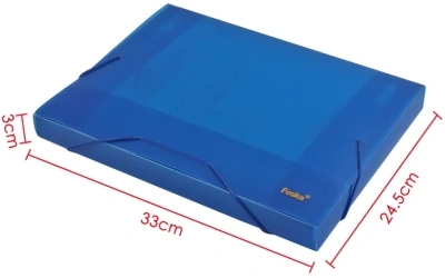 KALAM.KZ - Папка с резинкой  А4, 3см, объемная, прозрачный пластик Foska