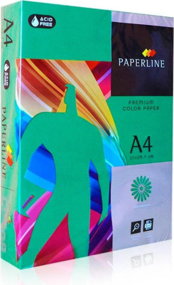 Бумага цветная "Paperline №207", A4, 160гр, 250л, Quadrifoglio 210*297 зеленый