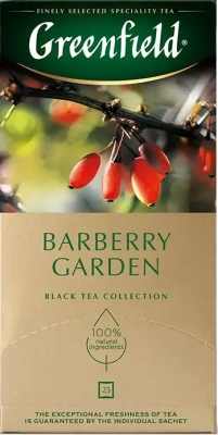 KALAM.KZ - Чай черный, 25 пакетиков Greenfield Barberry Garden, ( 1,5х25х10)  black tea