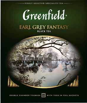 KALAM.KZ - Чай черный, 100 пакетиков Greenfield Earl Grey Fantasy black tea 