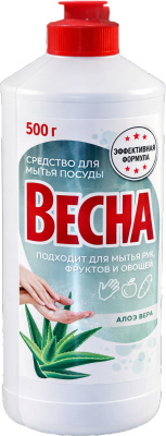 Средство для мытья посуды 500мл Алоэ вера, пуш-пул "Весна"