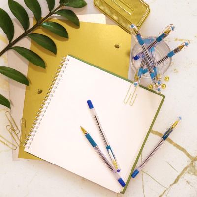 KALAM.KZ - Ручка шариковая, 0,5мм, синяя MunHwa "MC Gold" грип