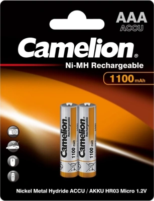 Аккумулятор AAA, 1100 mAh Rechargeable Ni-MH NH-AAА (блистер 2шт) Camelion