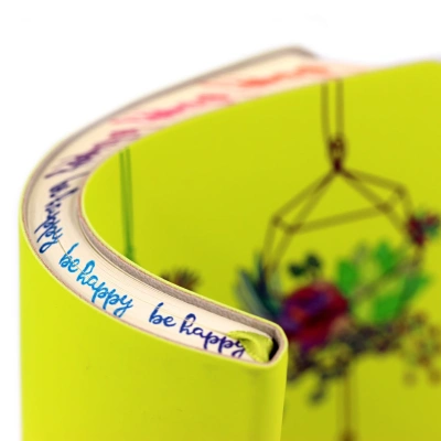 Книга для записей А5, 80л, иск. кожа, BE HAPPY, Эксмо