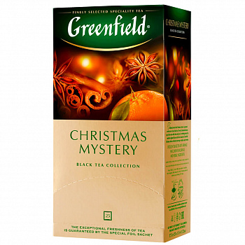 KALAM.KZ - Чай черный Greenfield Christmas Mystery с корицей, 25 пакетиков