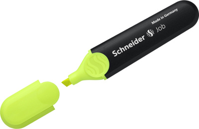 Маркер текстовой 0.4мм, скошенный наконечник, желтый, Job Schneider