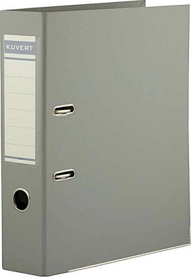 Регистратор А4, 72мм, PVC/Paper, серый Kuvert
