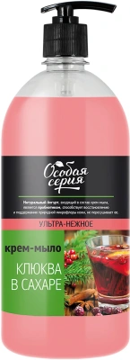 Мыло жидкое 1л гель, Клюква в сахаре, с дозатором "Красная линия"