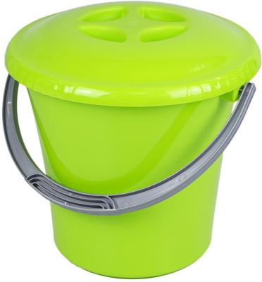 Ведро пластиковое 5л с крышкой, салатовое, "Либерти"