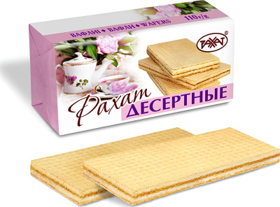 Вафли 110гр Десертные Рахат