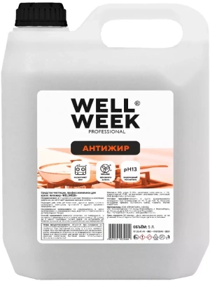 Средство чистящее для кухни, 5л., Антижир канистра "Wellweek" Professional