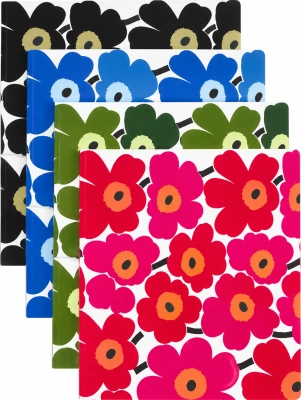 Тетрадь 40л, А4, клетка, скрепка, мягкая обложка, Marimekko