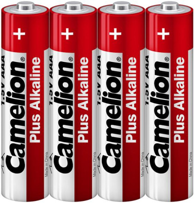 Батарейка AAА, 1.5V, Plus Alkaline (в пленке 4шт) Camelion