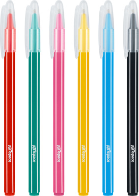 KALAM.KZ - Набор ручек шариковых 1,0мм,  6 шт., 6цв., "Funny animals" ArtSpace