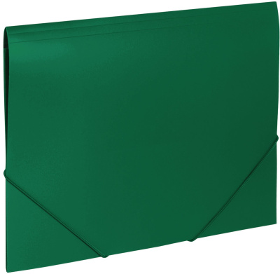 Папка с резинкой А4, 0,50мм, пластик, зеленая Brauberg