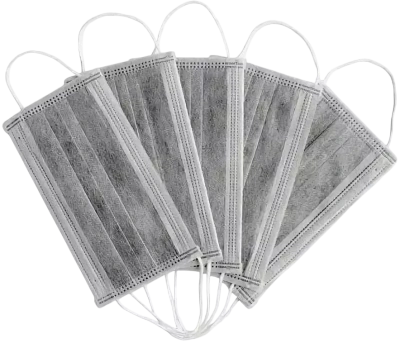 Маска медицинская трехслойная на резинках, 100 шт. в упаковке,с угольным фильтром черная DOLCE-PHARM