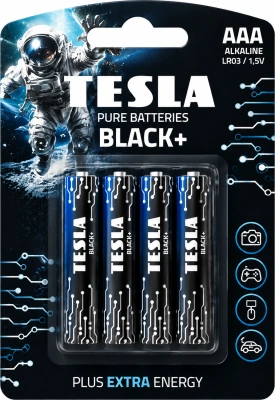 Батарейка AAА, 1.5V, Alkaline (блистер 4шт) Tesla Black
