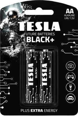 Батарейка AA, 1.5V, Alkaline (блистер 2шт) Tesla Black