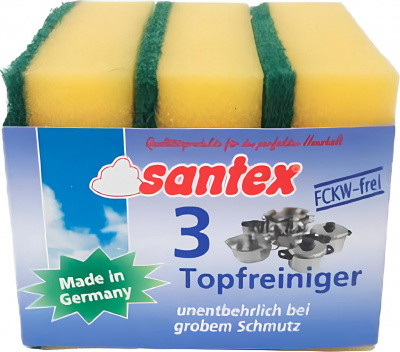 Губка для мытья посуды Blik, Santex 3 шт, в уп,