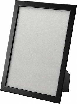 KALAM.KZ - Рамка для фото А4  пластик под дерево, черный с серебром с подставкой
