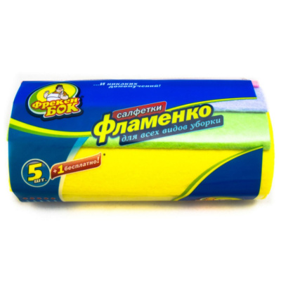 Салфетка 30*30см, вискоза 5+1 шт. "Универсальная" "ФрекенБОК" Фламенко