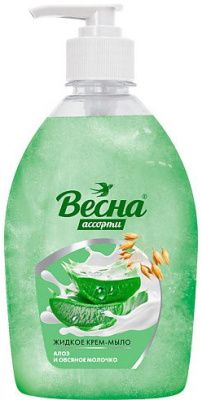 Мыло жидкое 500мл Алоэ и овсяное молочко, с дозатором "Весна"