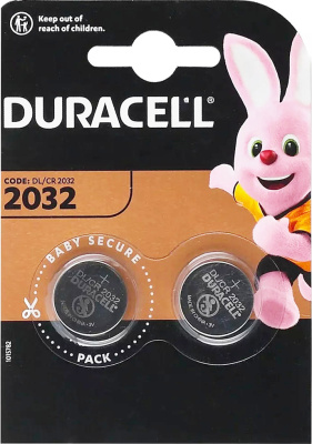 Батарейка CR2032, Литиевые  (2 шт./блистер), Duracell