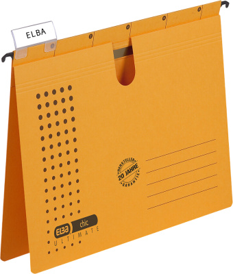 Папка подвесная A4(245x318x6мм), 230гр, со скоросшивателем, желтая Elba