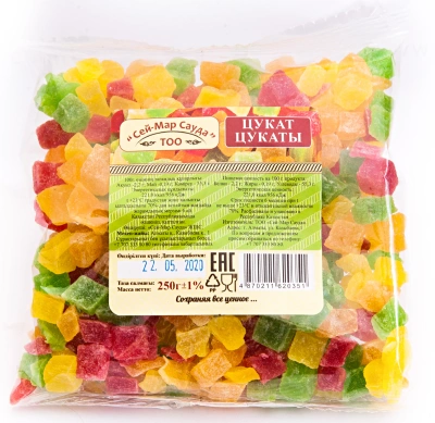 Цукаты кубики  250 гр.