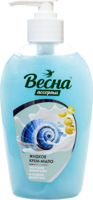Мыло-крем жидкое 280мл морские минералы и соевое молочко с дозатором "Весна" 