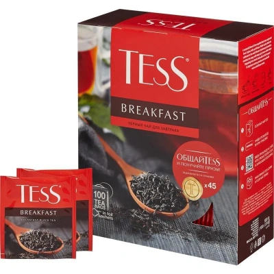 KALAM.KZ - Чай черный, 100 пакетиков Tess Breakfast