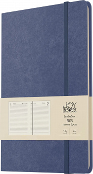 Ежедневник А5, датированный, 176л., иск кожа, Joy Book, синий Эксмо