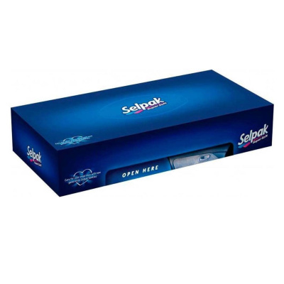 Салфетки бумажные 50шт, 21*18 мм, 3х-слойные, вытяжные в картонной упаковке Selpak Standart