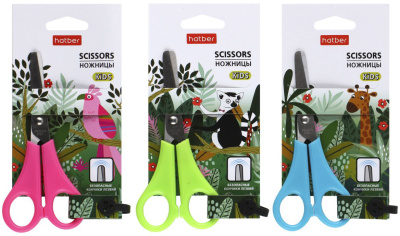 Ножницы детские 13,5см, нержавеющее лезвие, ассорти, серия "Colora", в блистере